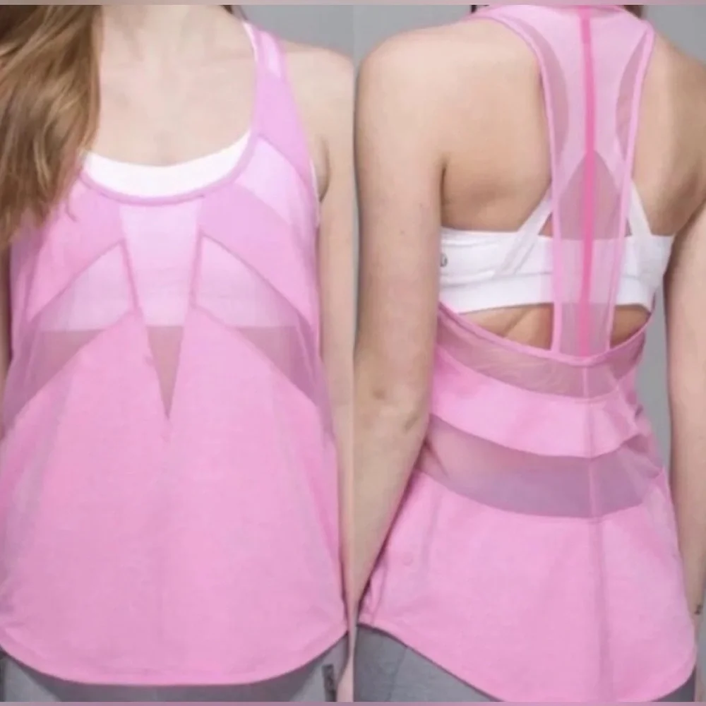Lululemon tank If You're Lucky Heathered Vintage Pink / Raspberry Glo Light M‎